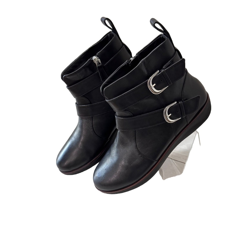 FitFlop Laila Black Leather Boots Women's Sz 8.5 EUC - Picture 2 of 8